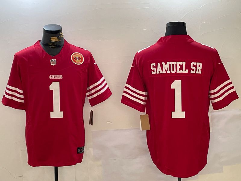 Men San Francisco 49ers #1 Samuel sr Red Three generations 2024 Nike Vapor Limited NFL Jersey style 4->san francisco 49ers->NFL Jersey